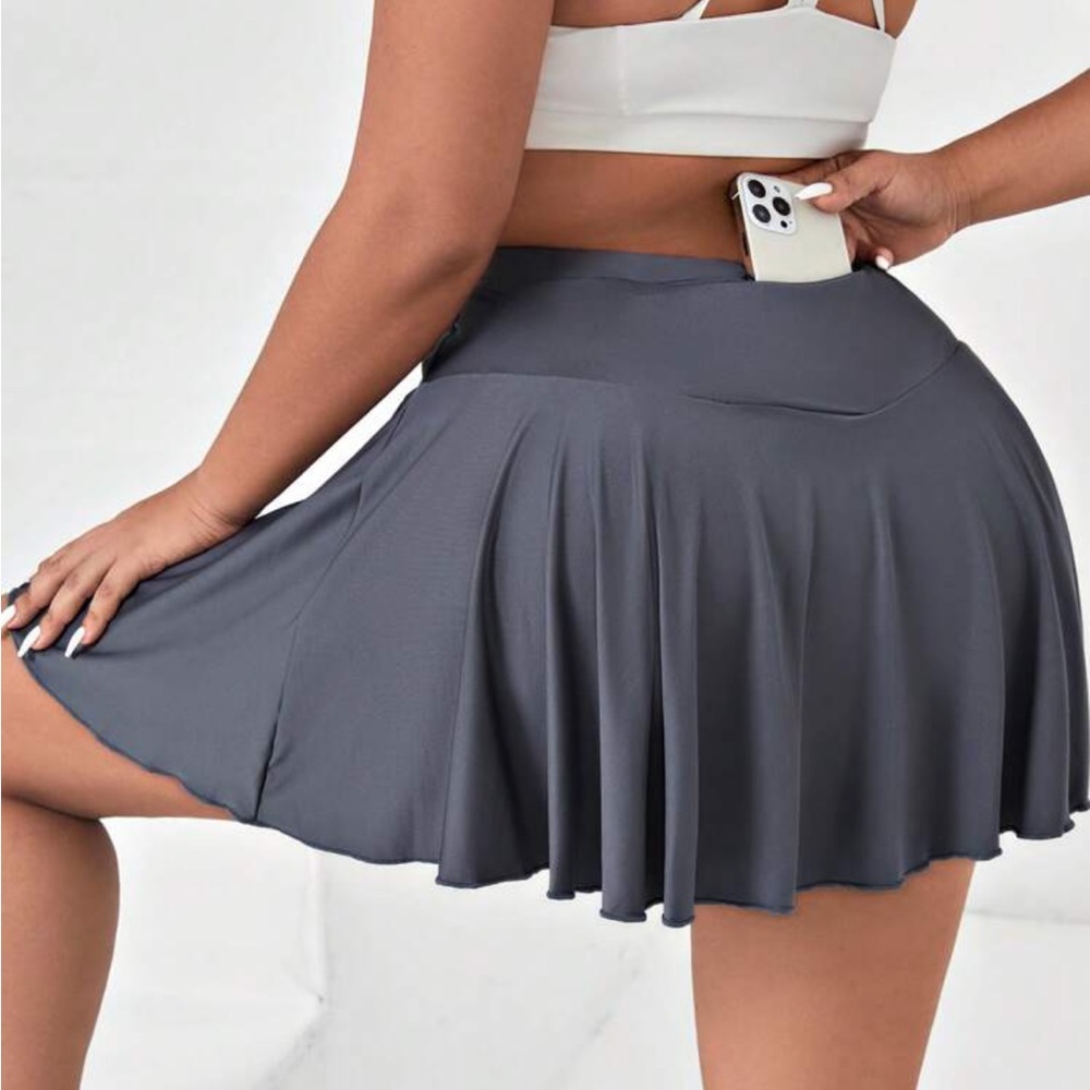 Slate Grey Tennis Sport Skort with Pockets - as is - Picture 3 of 16